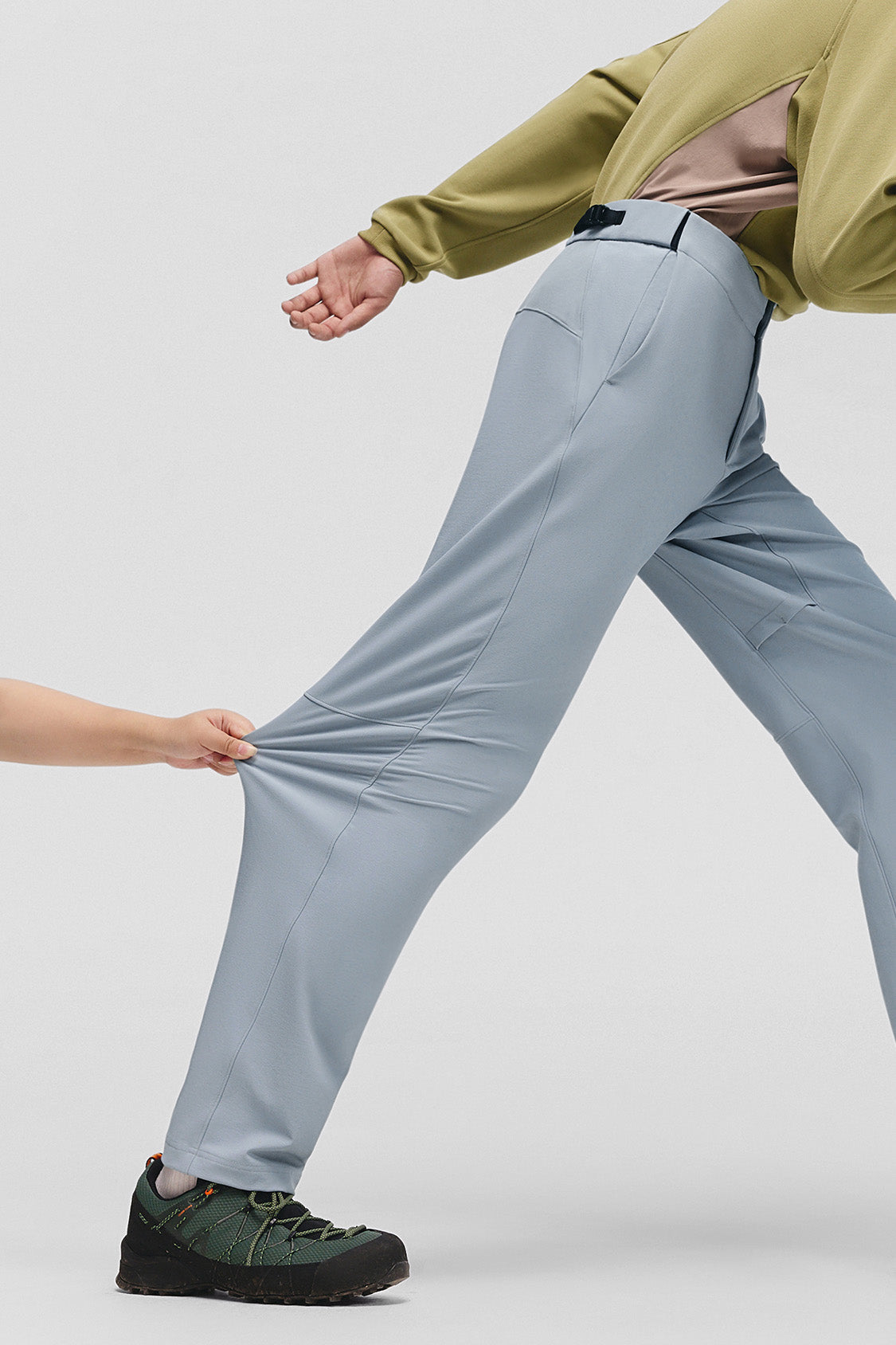 beneunder summitshell mens softshell straight leg pants #color_light gray