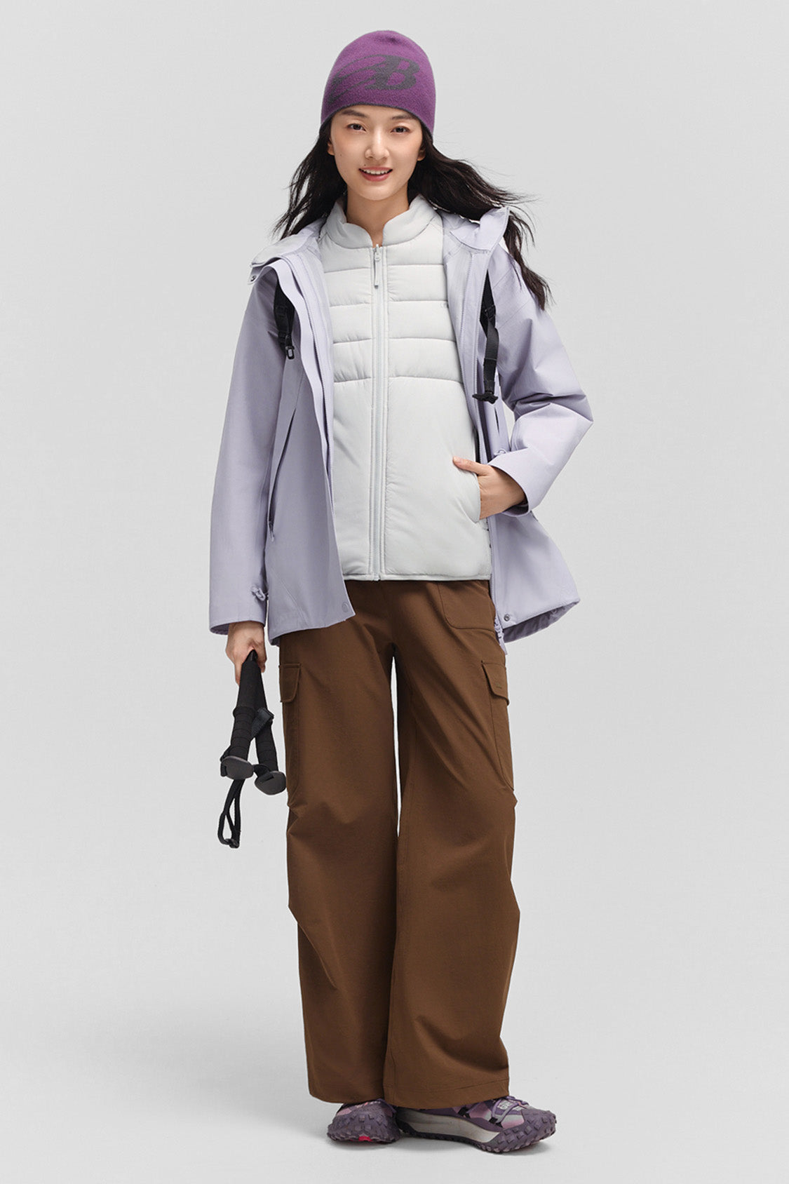 beneunder alpinecore – women’s insulated shell jacket (regular fit, warm liner) #color_light purple