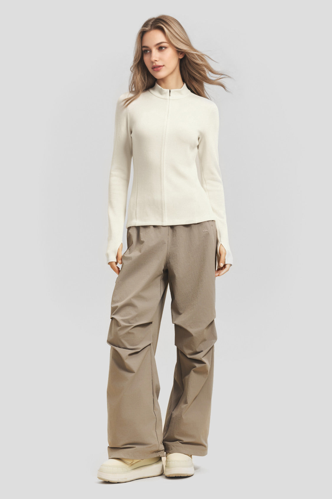 Maglia da donna in pile altamente elasticizzato, con cerniera a mezza apertura, come strato base PM002/PM006