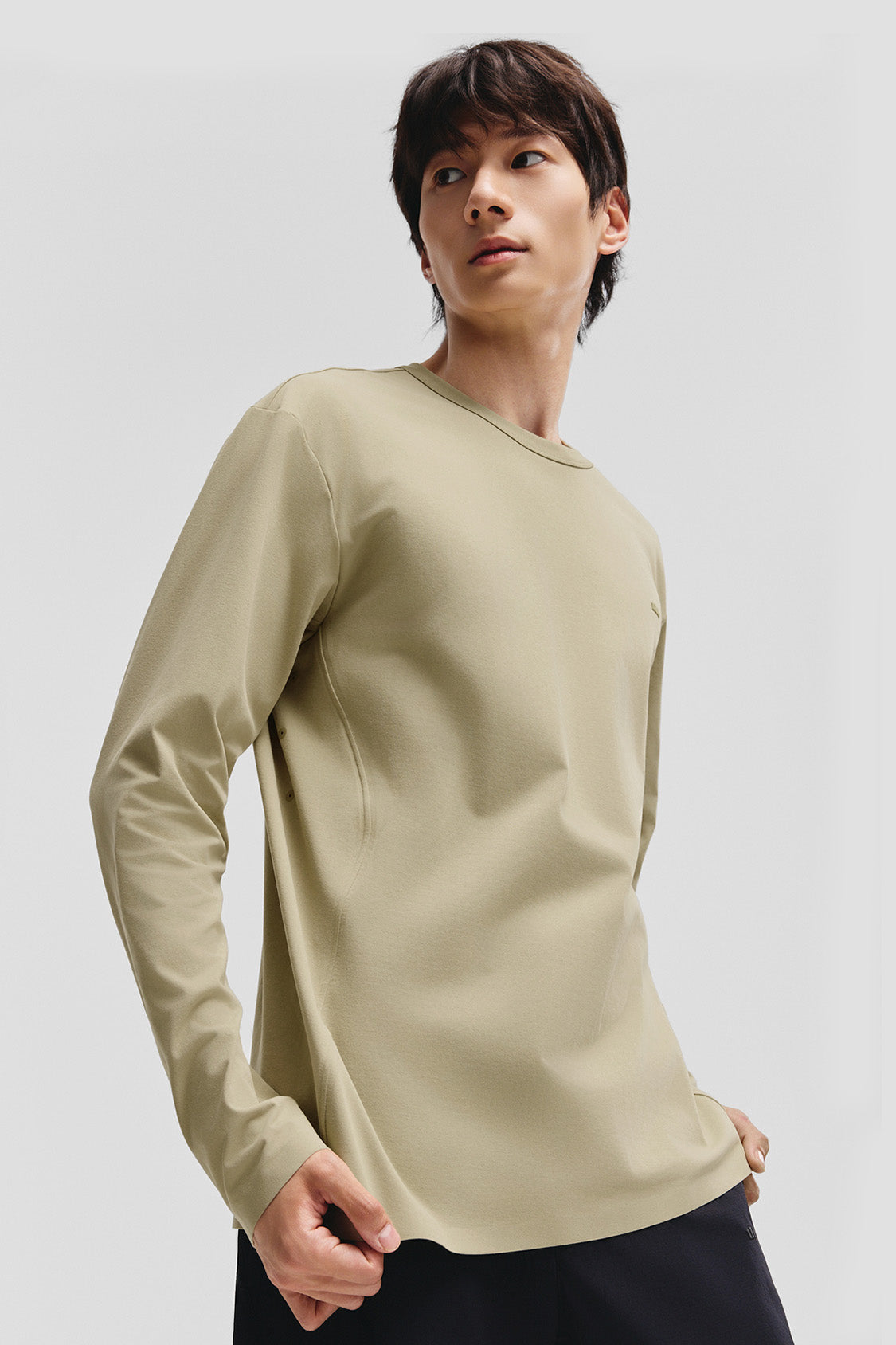 beneunder dryshield mens sweat resistant long sleeve top #color_taupe