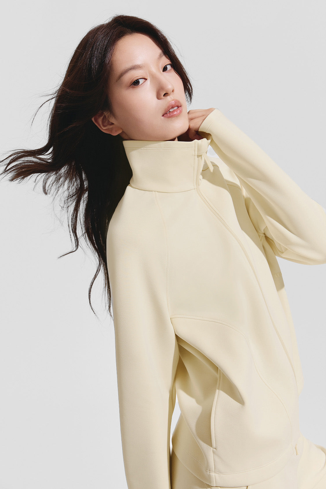 beneunder breezeshield womens high collar windproof sun jacket upf50#color_yellow