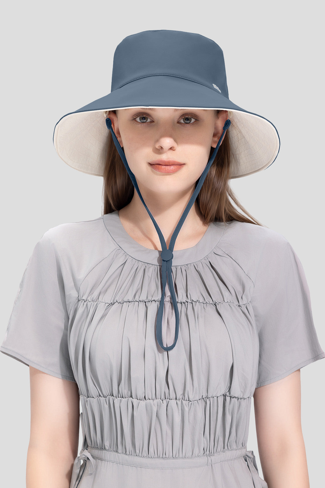 beneunder women's sun hats #color_deep blue gray - white