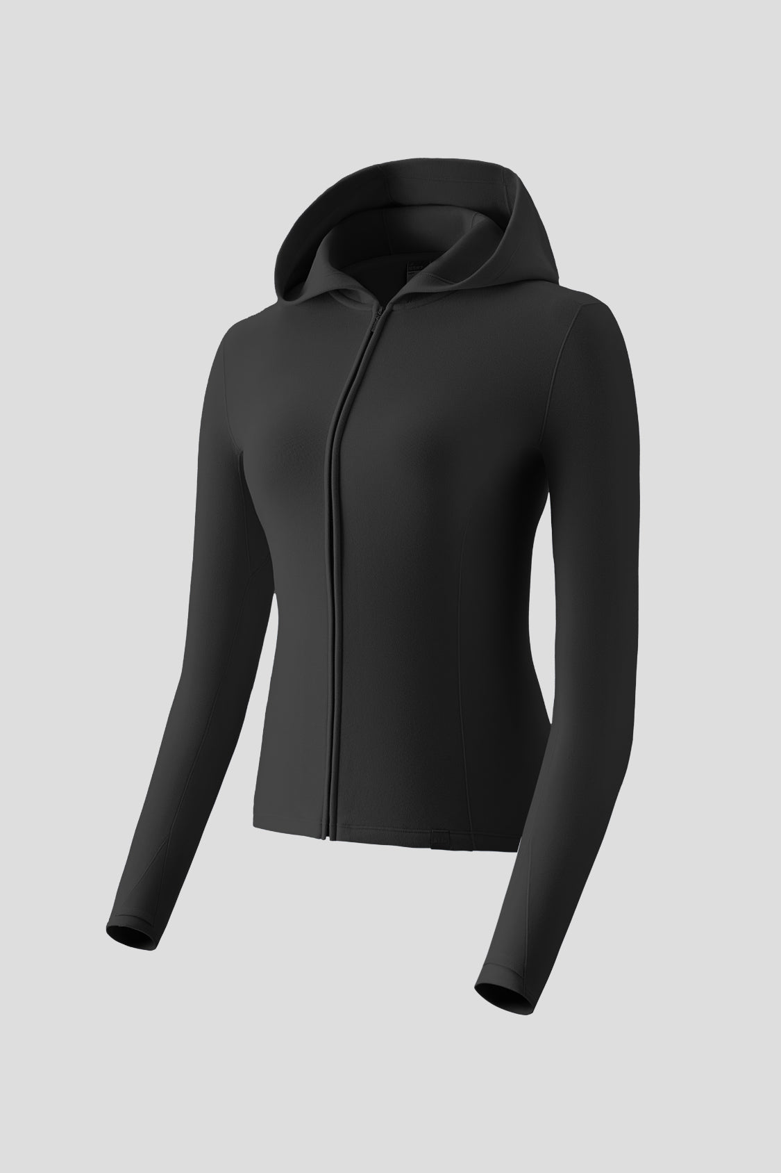 Haut à capuche pour femme en polaire très extensible, fermeture éclair à double sens, couche de base (chaleur intermédiaire) PM023