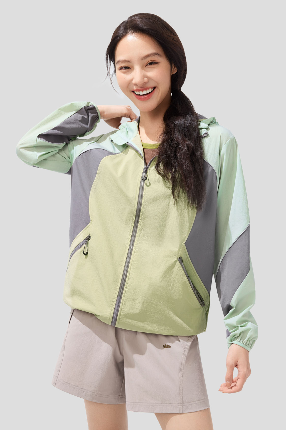 beneunder women's sun protection jacket #color_gray - green