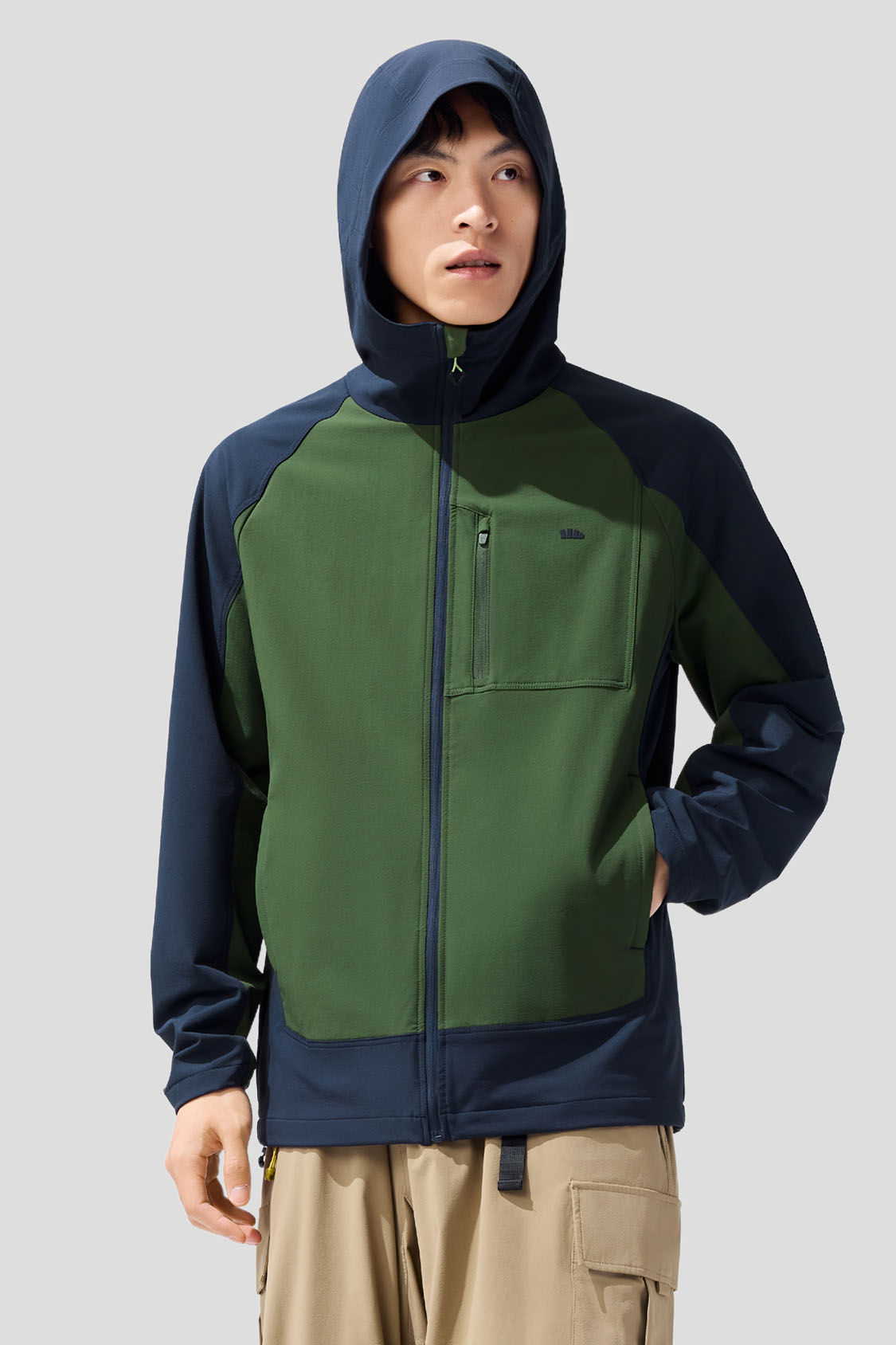 beneunder men's jacket #color_green - blue