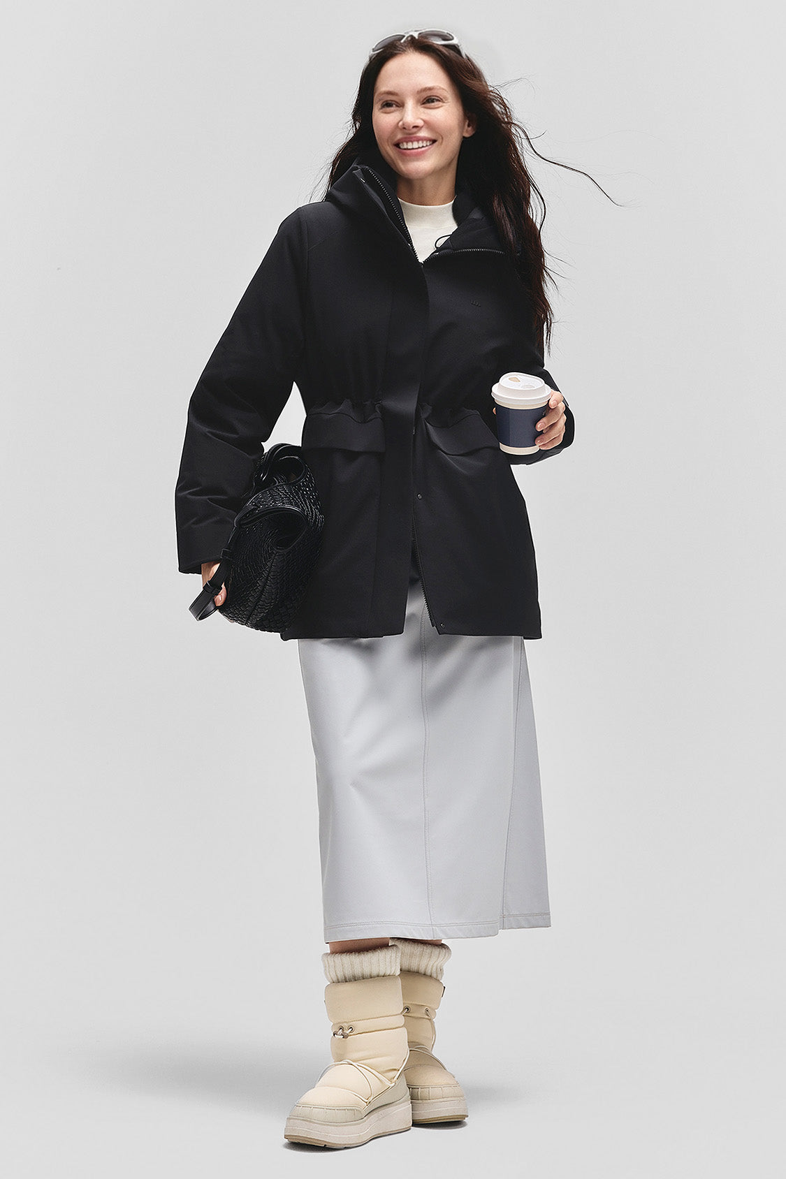 StormCurve – Women’s Windproof Waist-Cinched Down Coat (Mid-Length, Extreme Warmth)