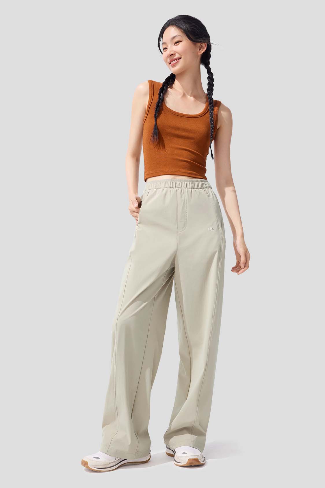 beneunder women's sun protection pants #color_beige