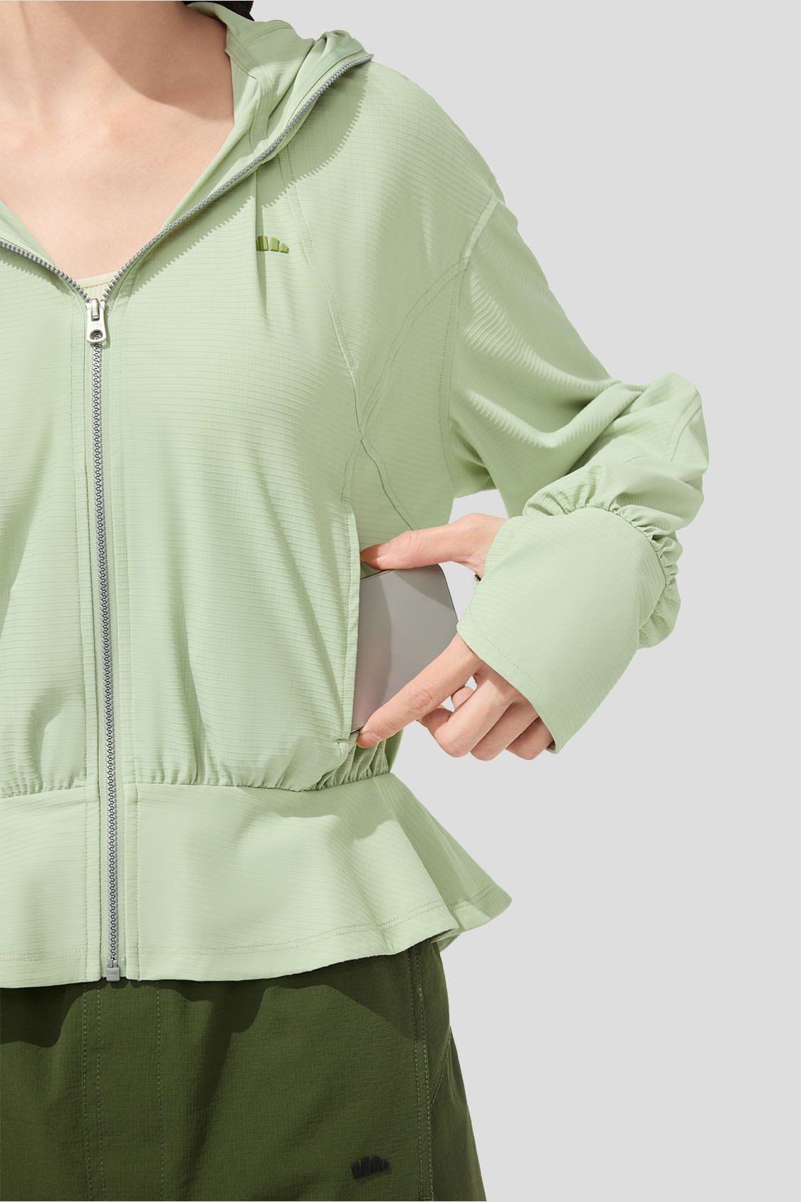 beneunder women's sun protection jacket #color_green