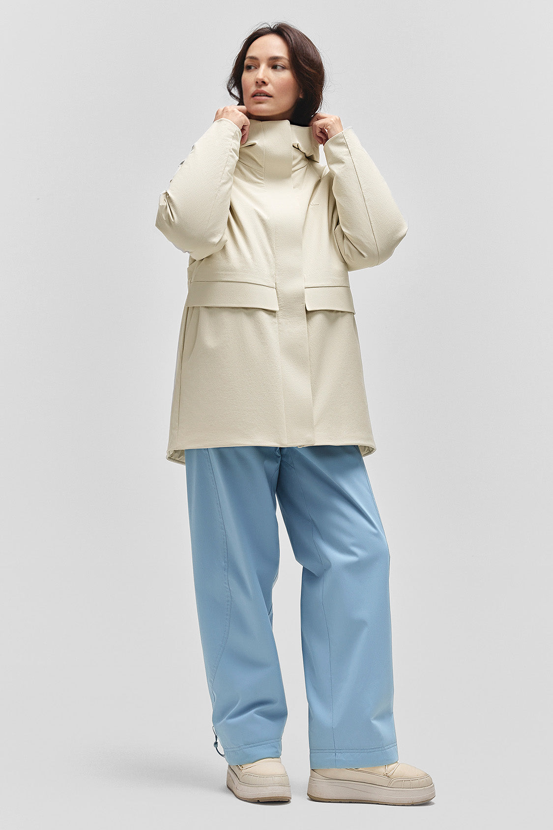 StormCurve – Women’s Windproof Waist-Cinched Down Coat (Mid-Length, Extreme Warmth)