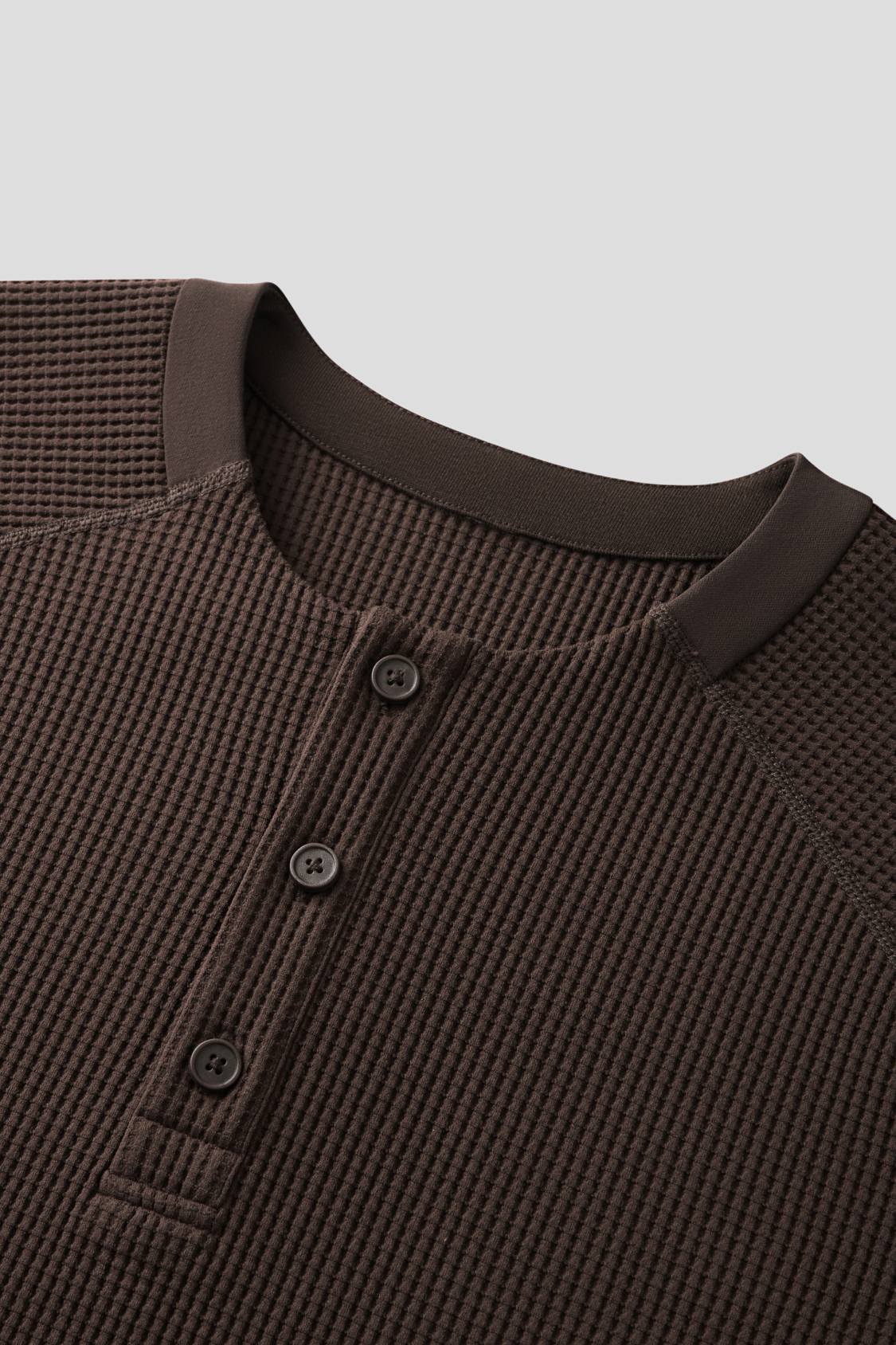 Men's Stretch Breathable Long-Sleeve Henley T-Shirt CT014