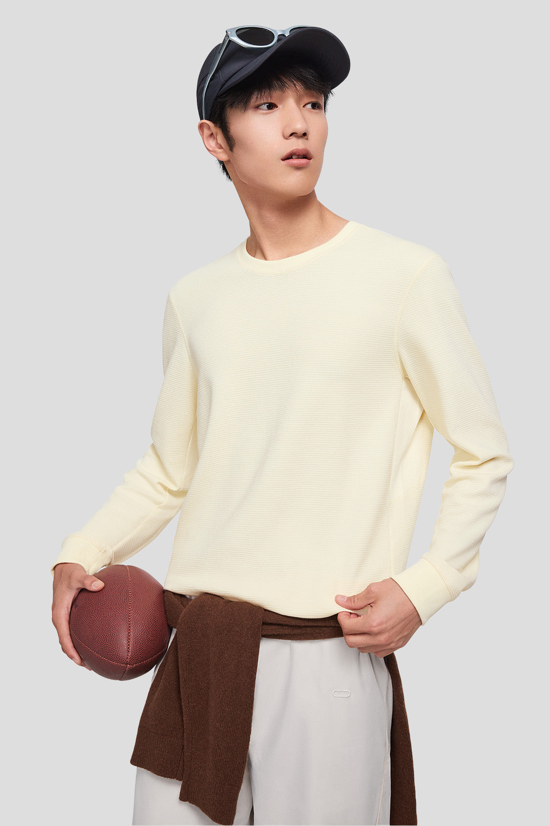 beneunder men's sports base layer #color_apricot moon white