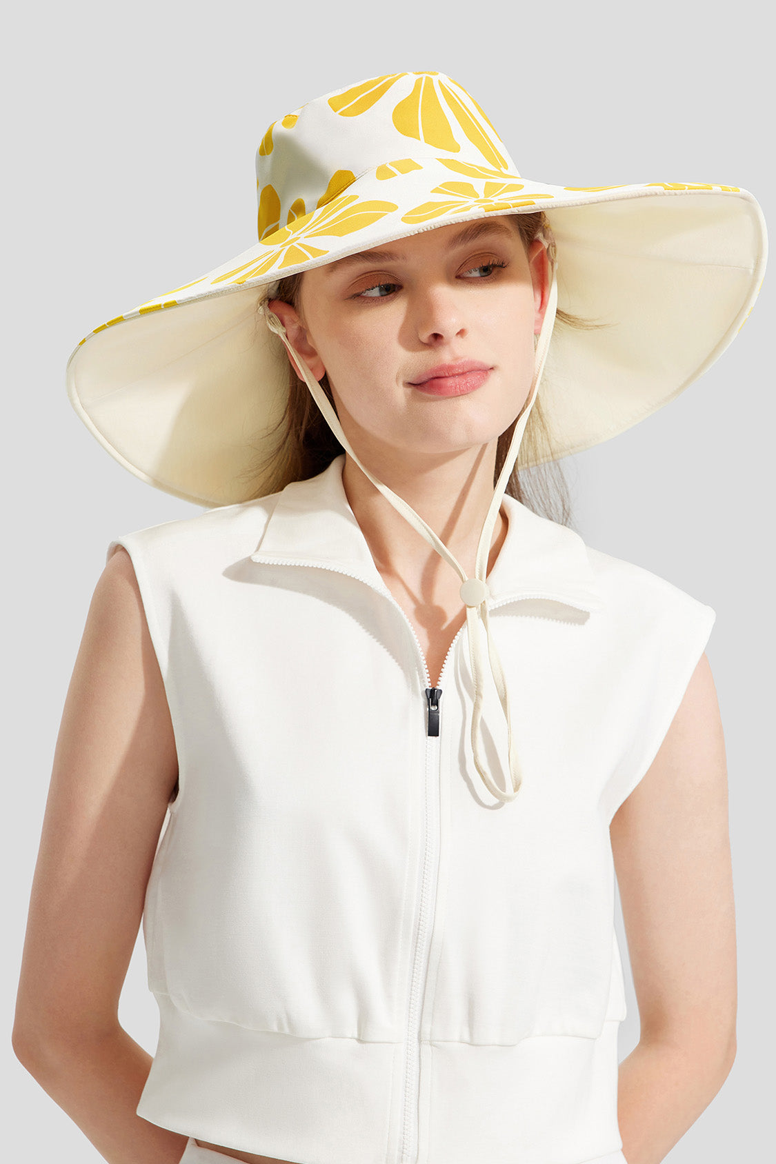 beneunder women's sun bucket hat upf50+ #color_autumn chick - white