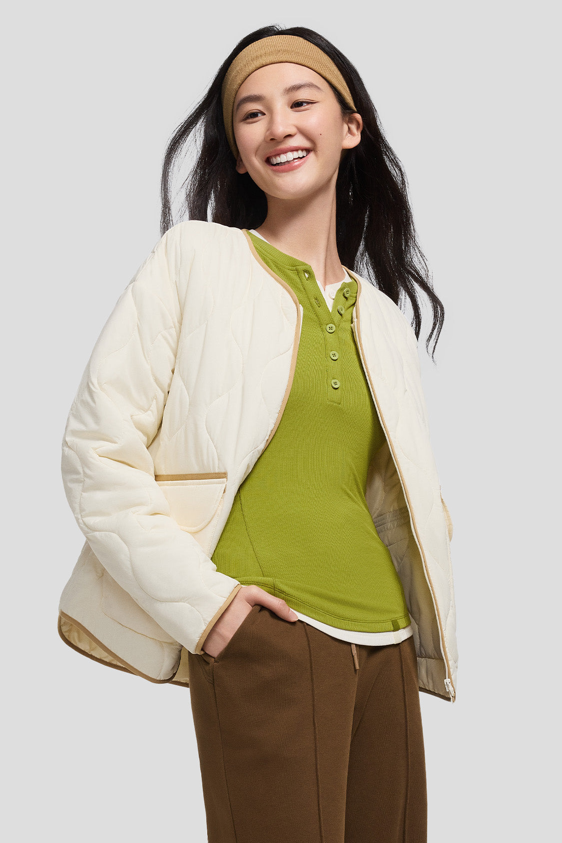 HenleyHaven – Women’s Henley Base Layer Long Sleeve Shirt