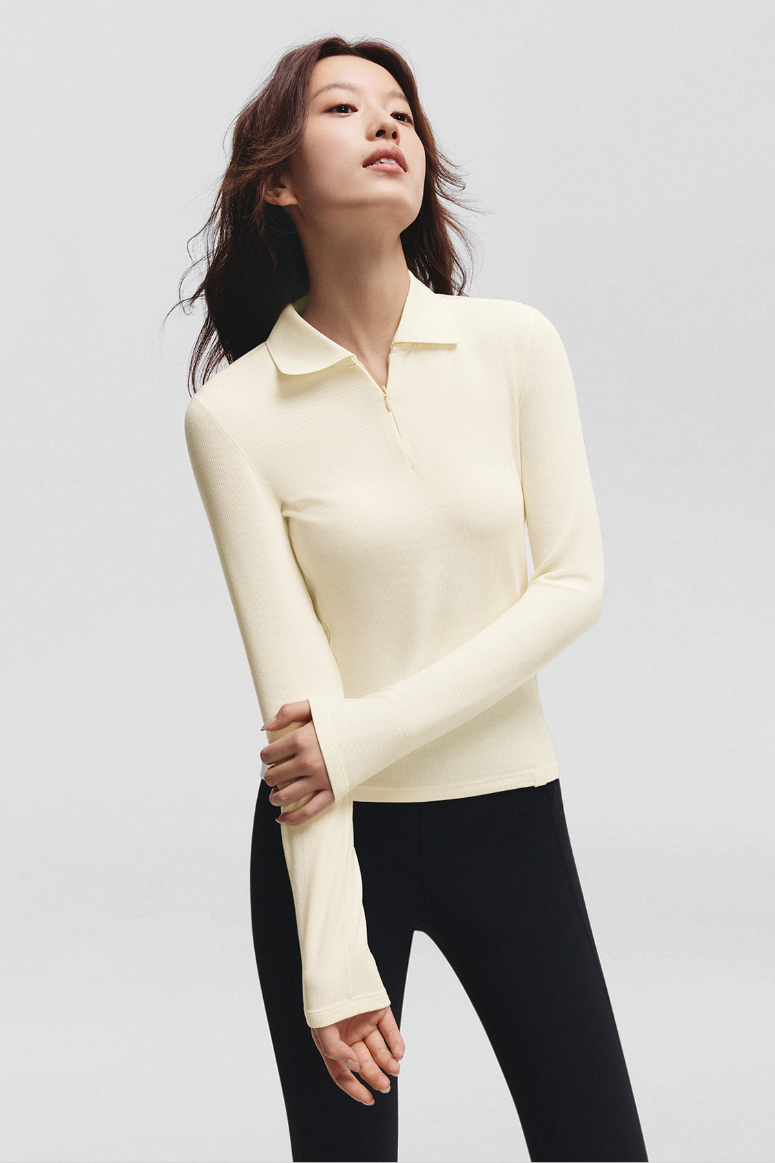 beneunder urbanpolo womens polo neck thermal base layer top #color_beige