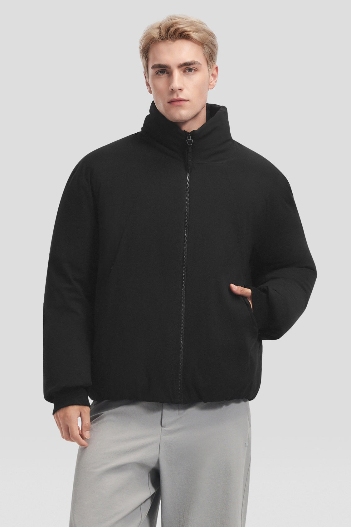 Men's Stretch Softshell Stand-Collar Down Jacket (Maximum Warmth) HD011