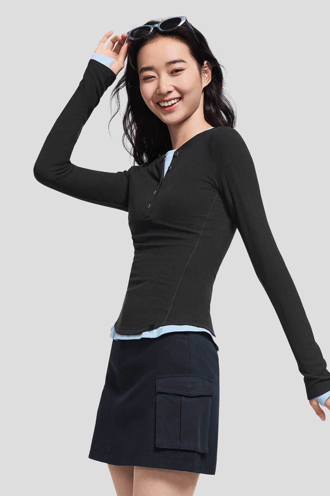 HenleyHaven – Women’s Henley Base Layer Long Sleeve Shirt