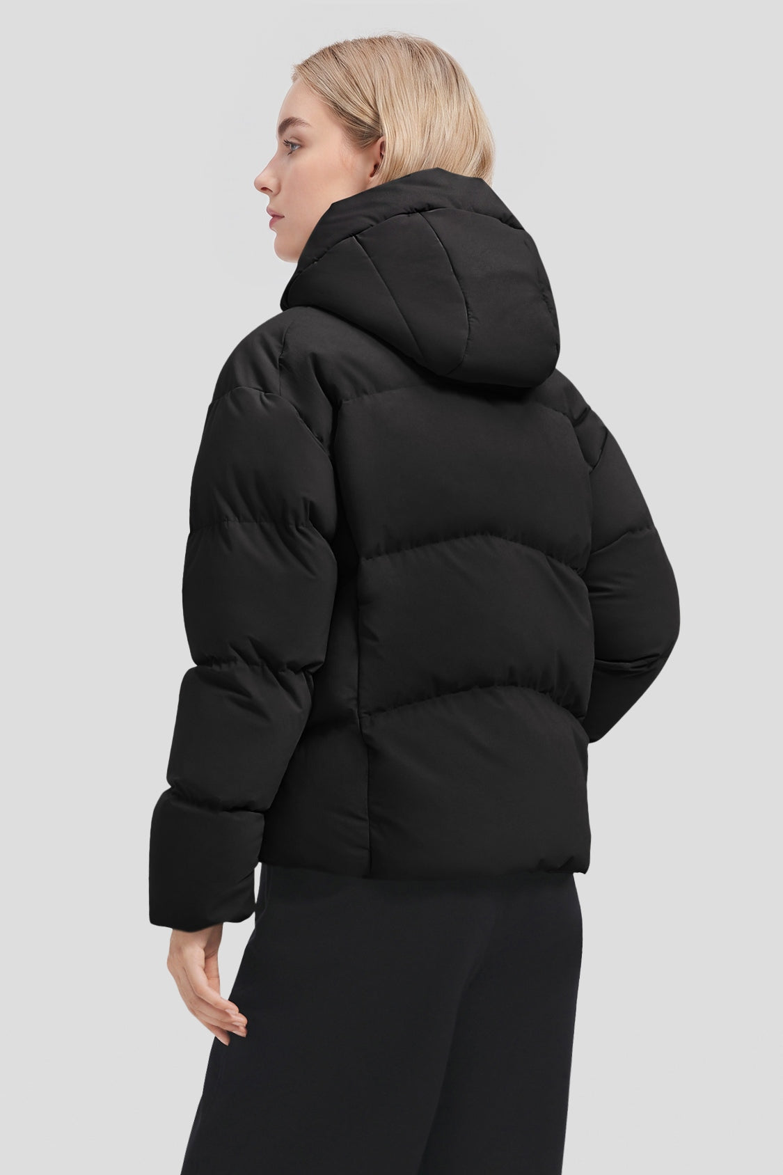 Women's Stretch Softshell Hooded Down Jacket (Maximum Warmth) HD012
