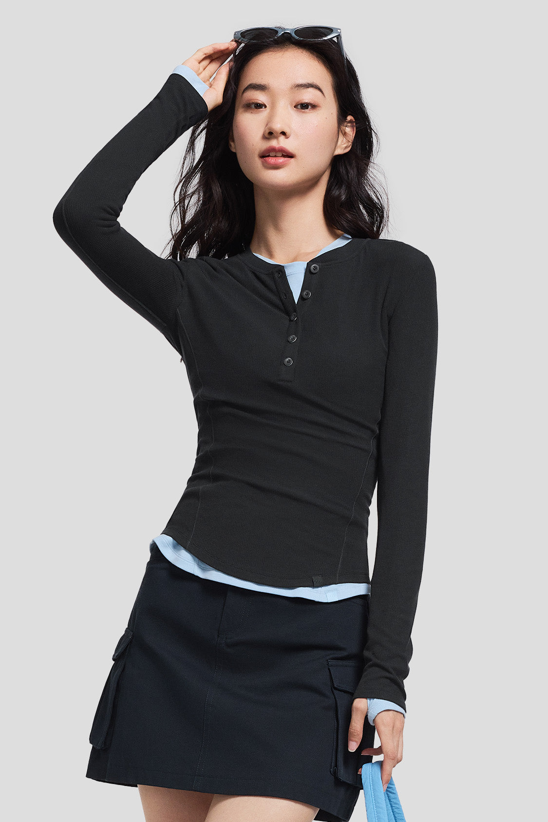 HenleyHaven – Women’s Henley Base Layer Long Sleeve Shirt
