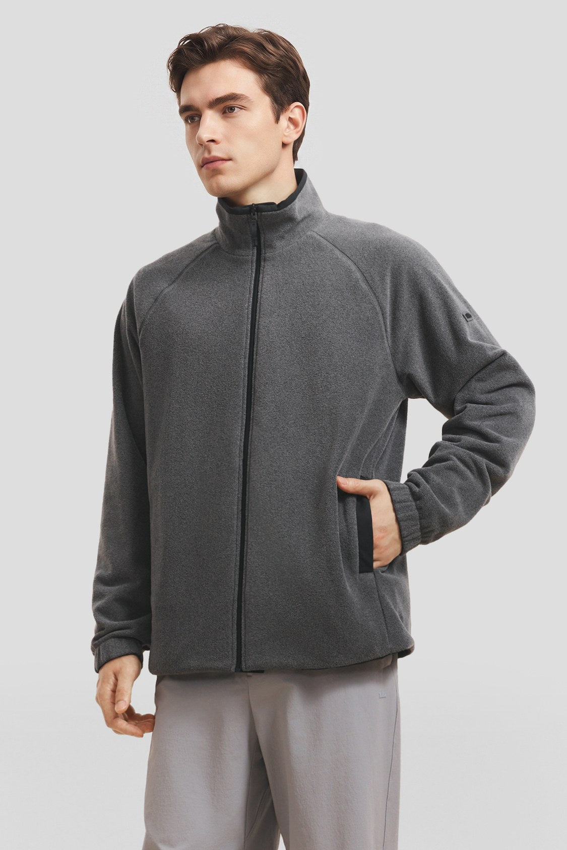 Men's Reversible Stand-Collar Micro Fleece Jacket (Mid Warmth) PM036