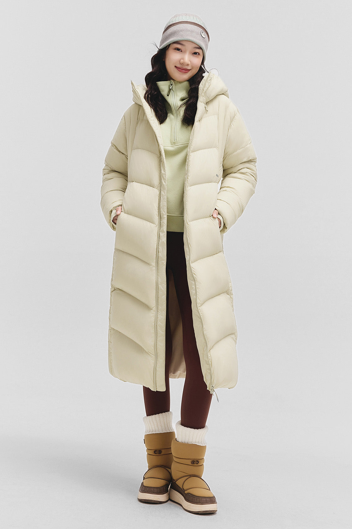 beneunder loftguard – women’s high-loft down coat (long, extreme warmth) #color_brown