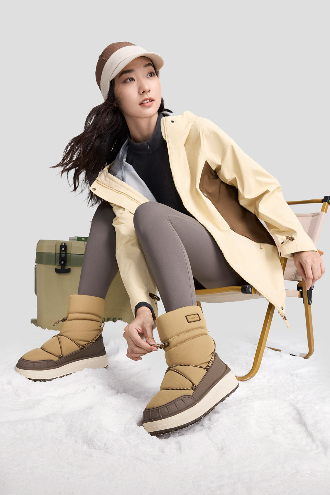 beneunder women's snow boots #color_chestnut yellow