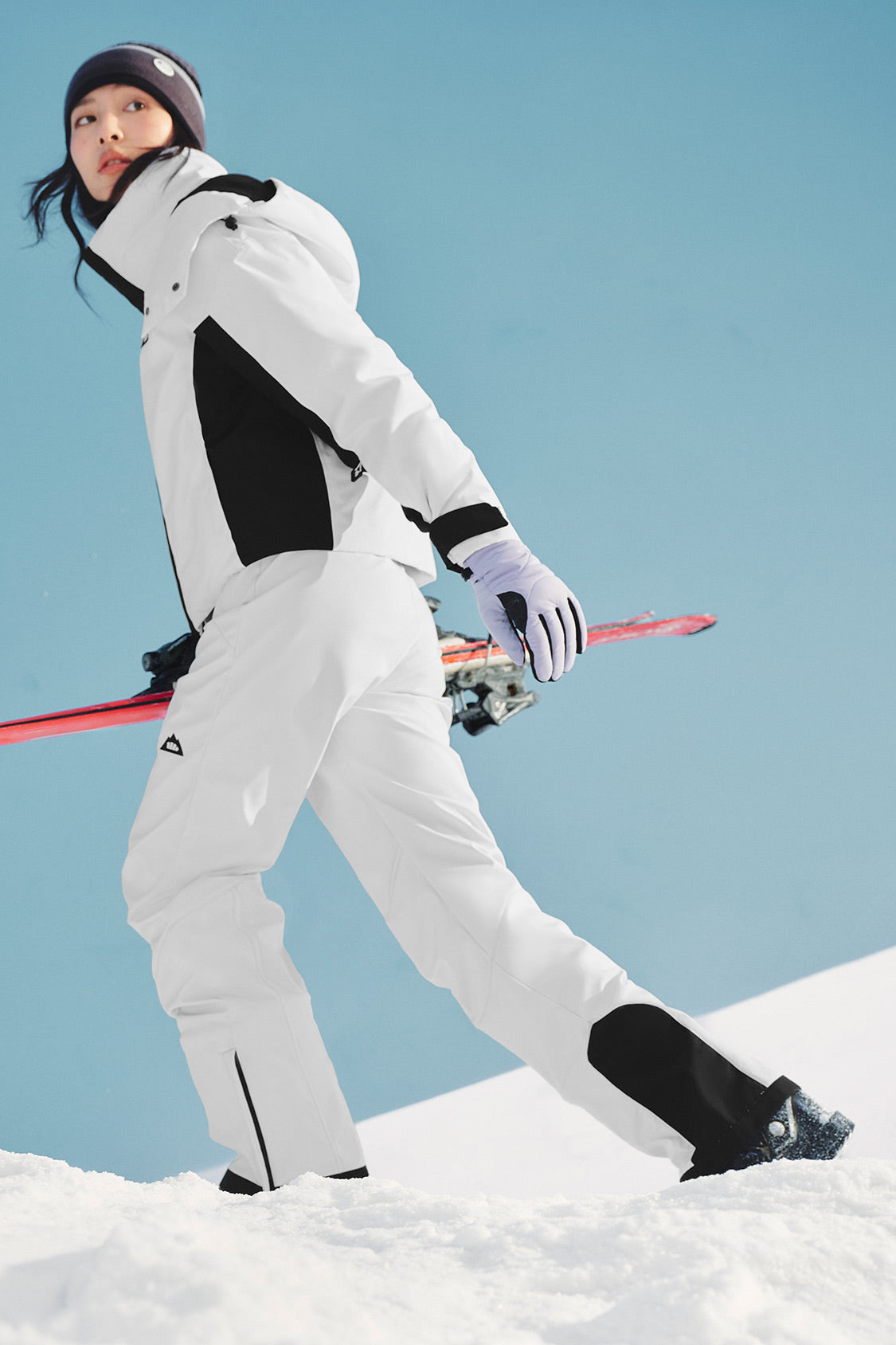 beneunder women's snow ski set #color_cloud white