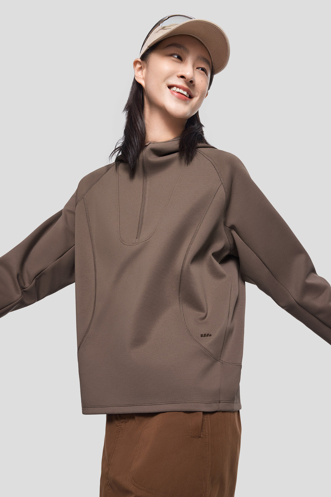 beneunder women's hoodie #color_cool sand brown