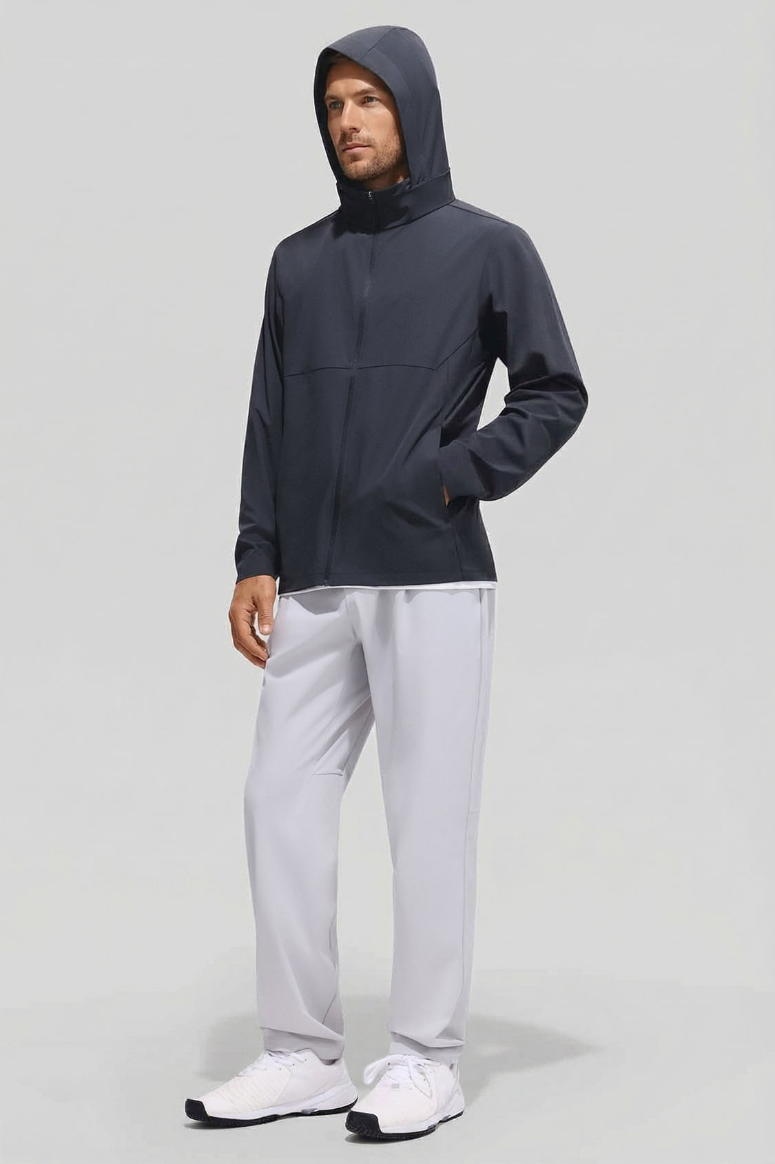 Men’s Packable-Hood Quick-Dry Sun Protection Jacket UPF 100+ DS007