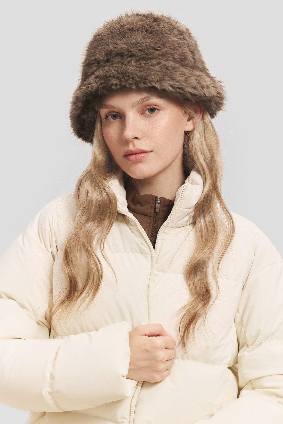 Mixed-Pile Fleece Thermal Bucket Hat PM047
