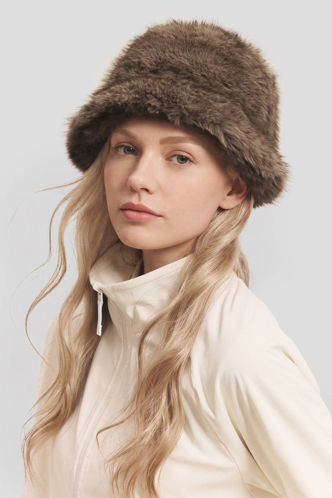 Mixed-Pile Fleece Thermal Bucket Hat PM047