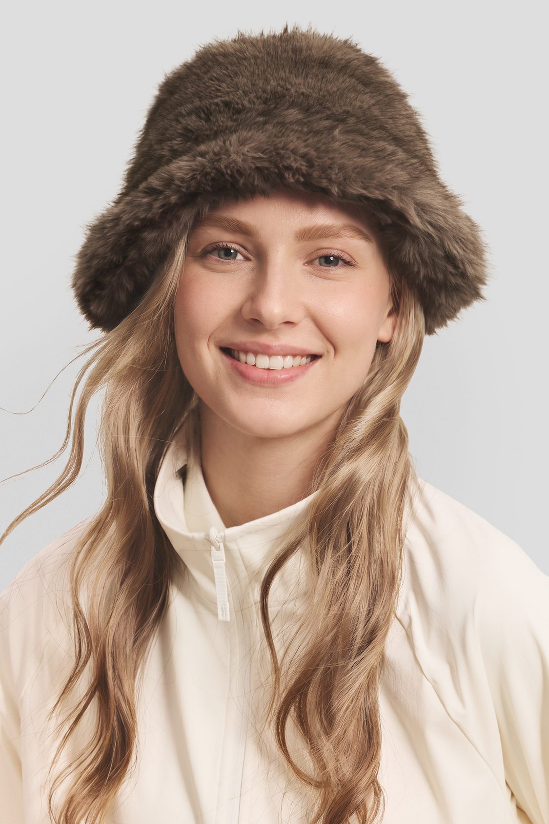 Mixed-Pile Fleece Thermal Bucket Hat PM047