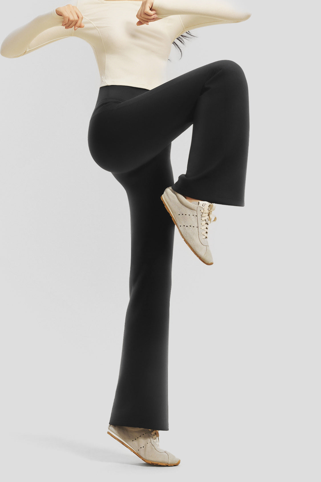 Women's High-Stretch Latex Waist Slight Flare Pants EL031/EL034