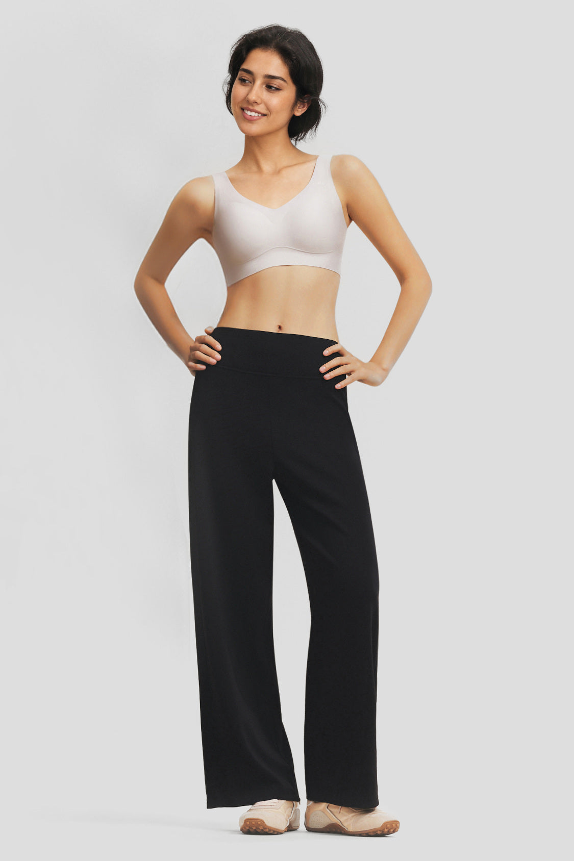 Women's High-Stretch Latex Waist Straight-Leg Pants EL033/EL035