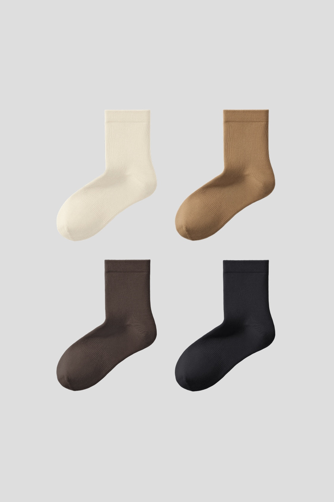 Unisex High-Stretch Cotton Crew Socks (4-Pack) EL039/EL041