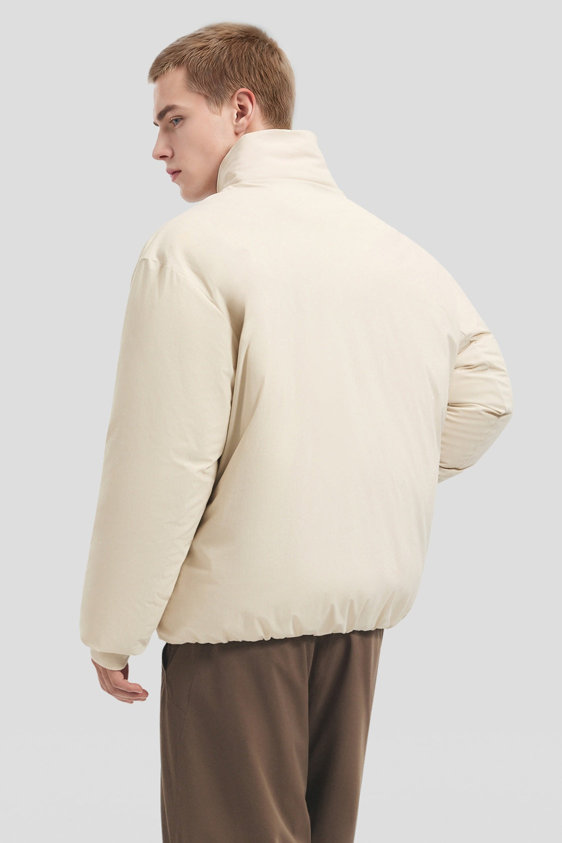 Men's Stretch Softshell Stand-Collar Down Jacket (Maximum Warmth) HD011