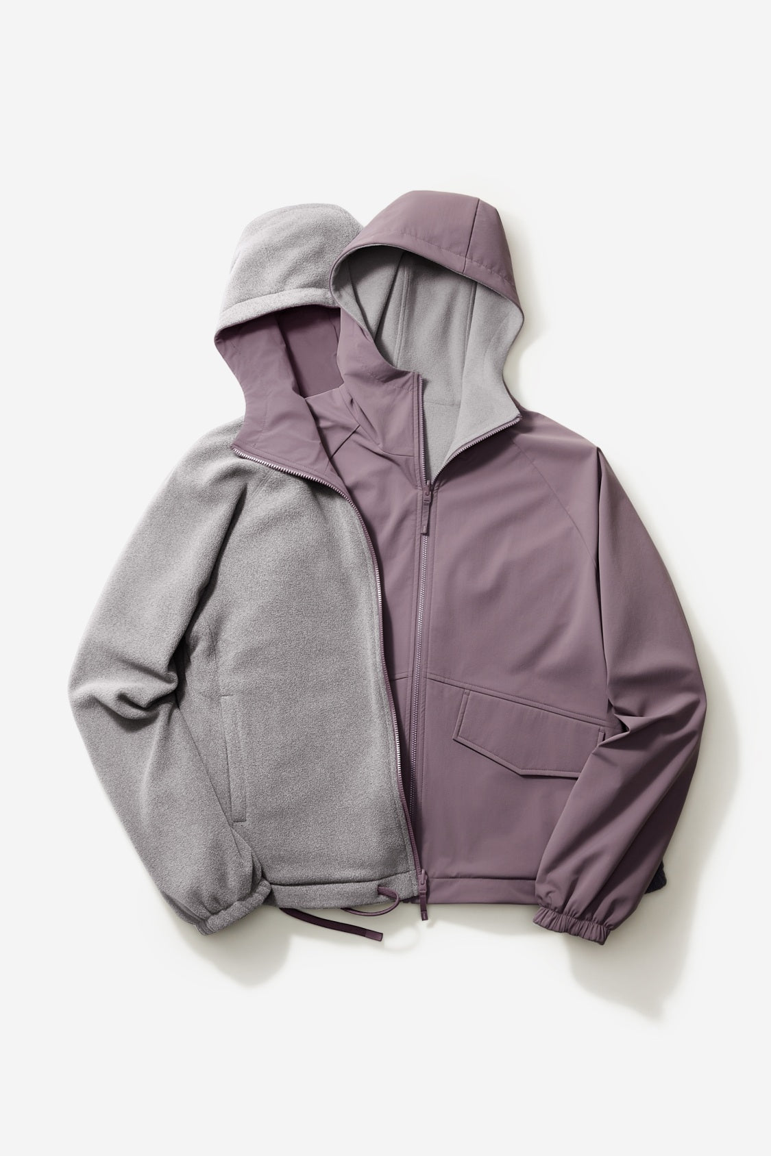 Women's Reversible Micro Fleece Hooded Jacket (Mid Warmth) PM030
