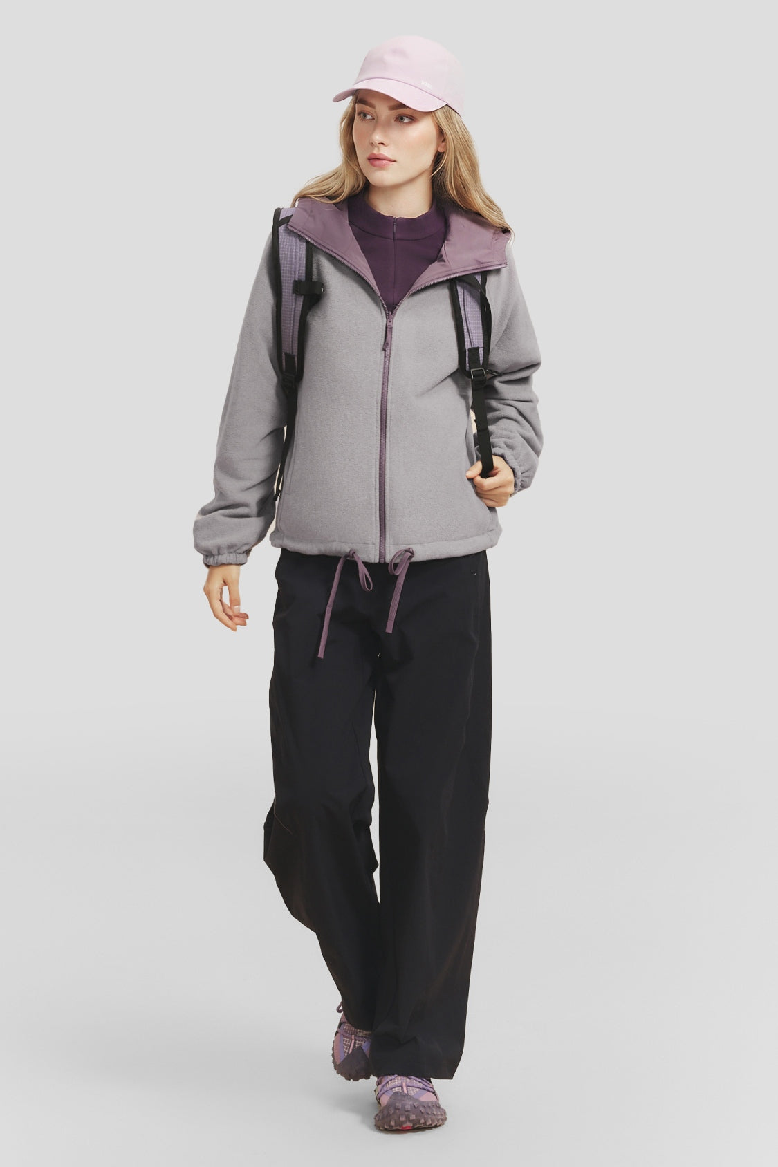 Women's Reversible Micro Fleece Hooded Jacket (Mid Warmth) PM030