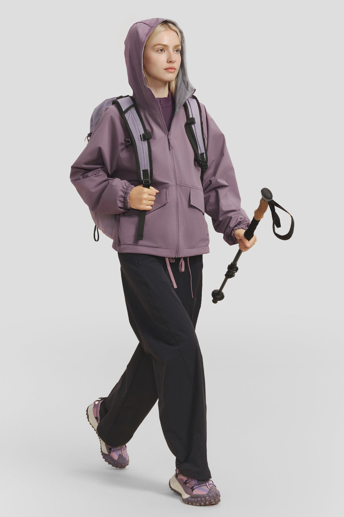 Women's Reversible Micro Fleece Hooded Jacket (Mid Warmth) PM030
