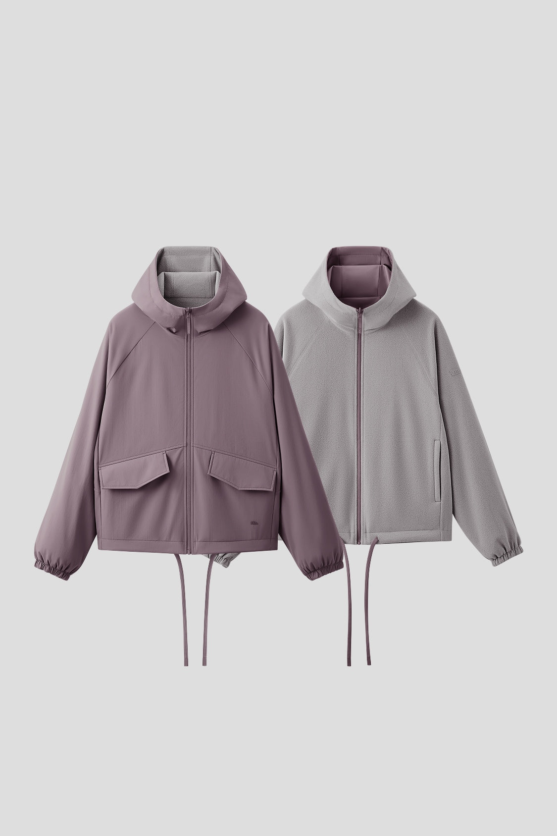 Women's Reversible Micro Fleece Hooded Jacket (Mid Warmth) PM030