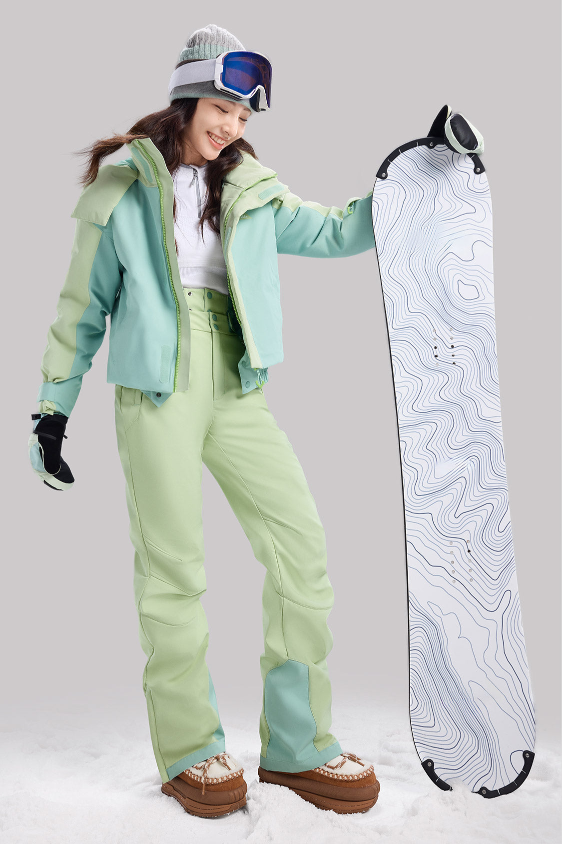 beneunder women's snow ski set #color_green