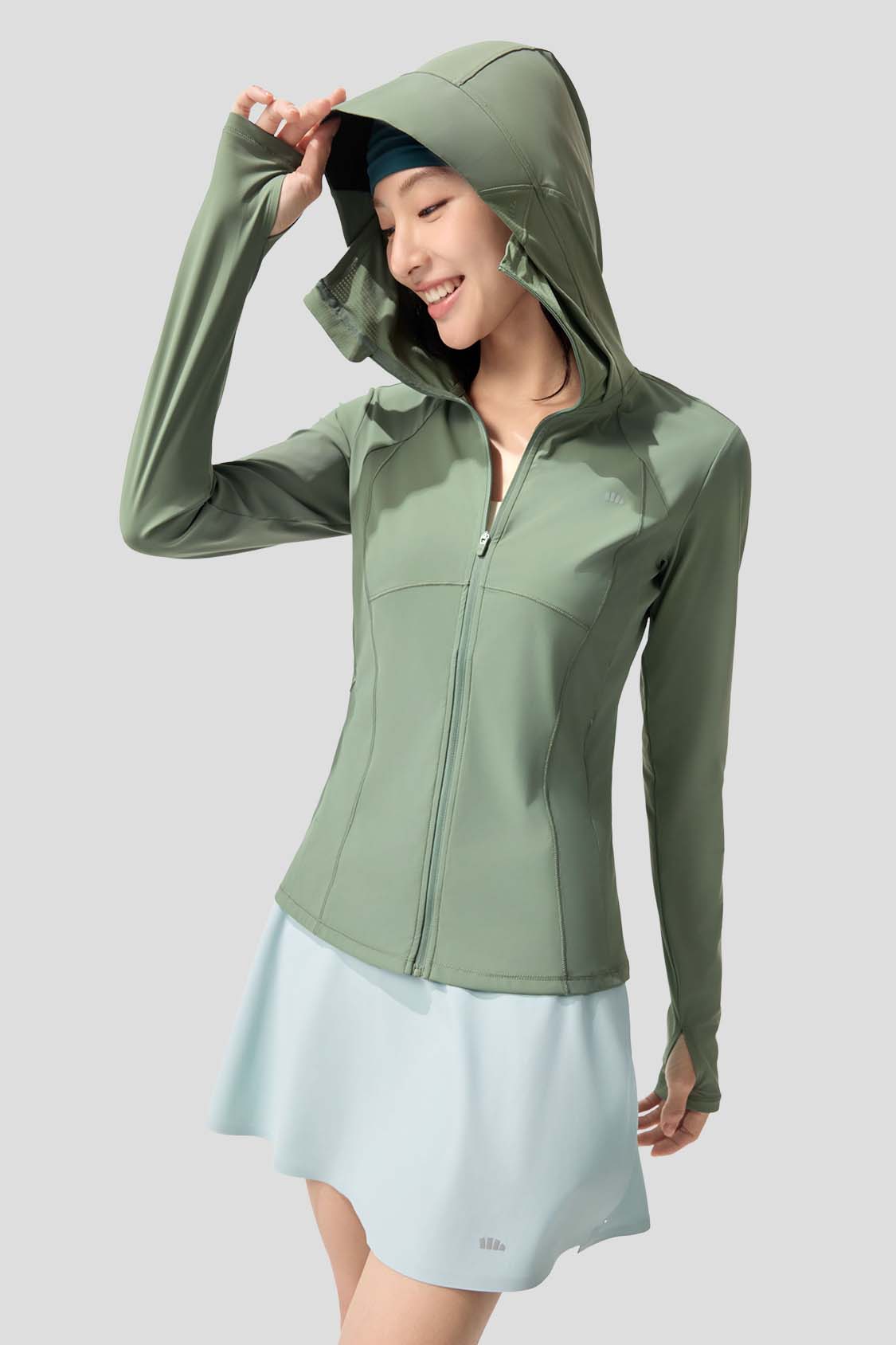 women's sun protection jacket #color_green