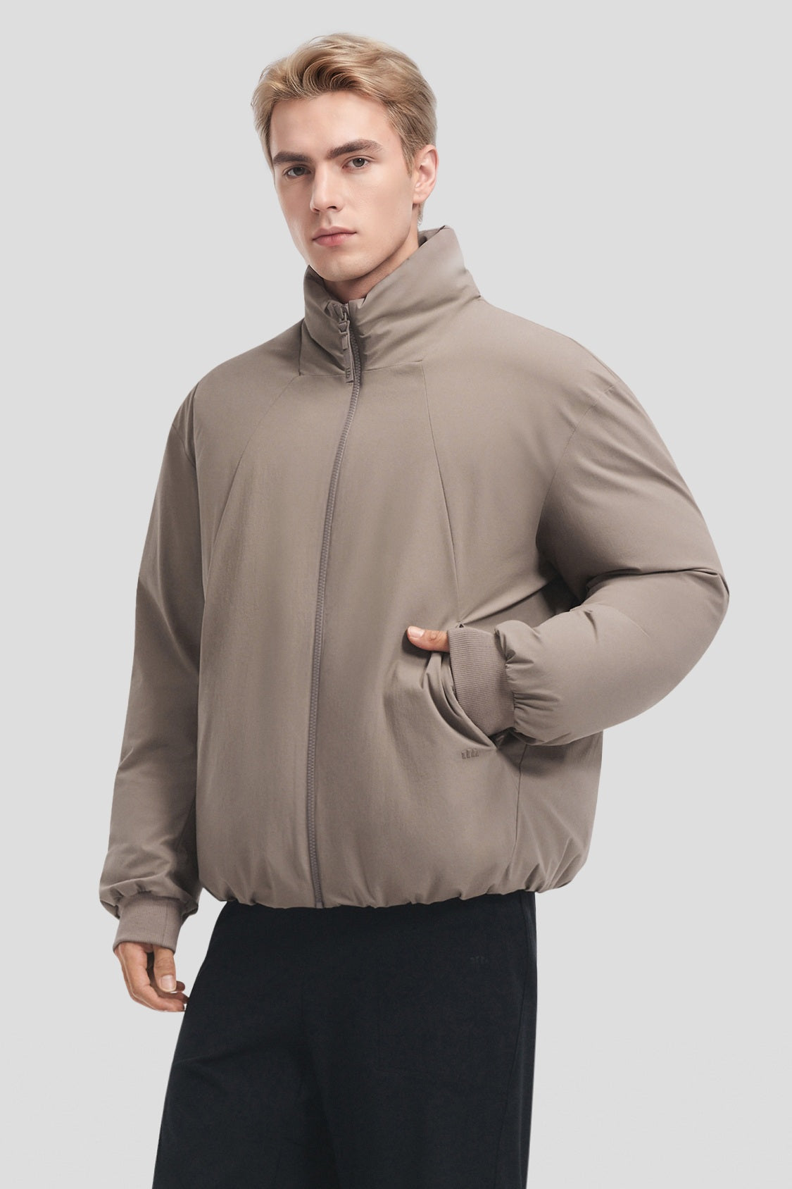 Men's Stretch Softshell Stand-Collar Down Jacket (Maximum Warmth) HD011
