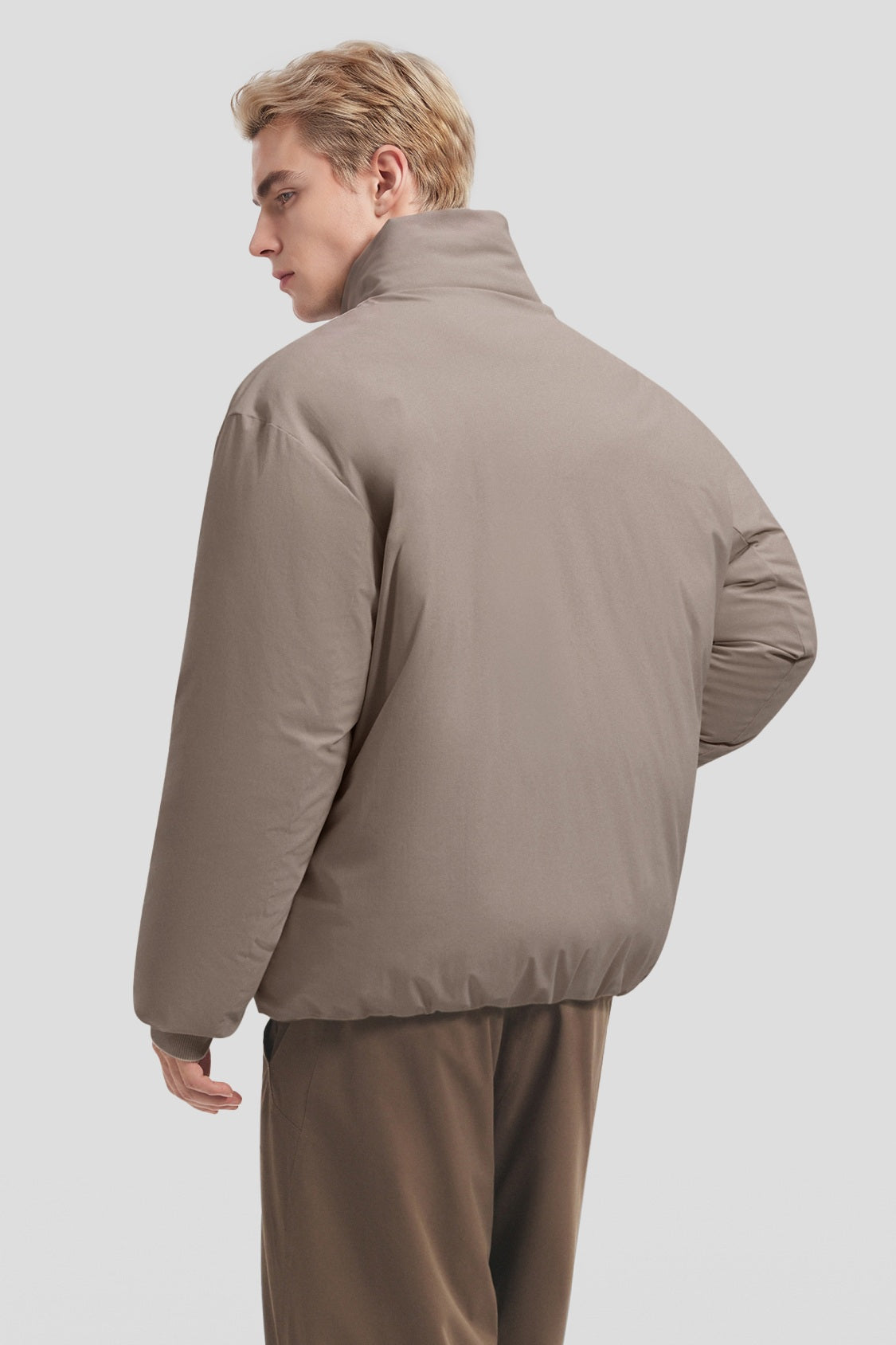Men's Stretch Softshell Stand-Collar Down Jacket (Maximum Warmth) HD011