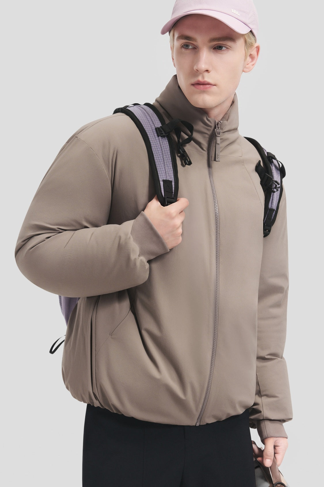 Men's Stretch Softshell Stand-Collar Down Jacket (Maximum Warmth) HD011