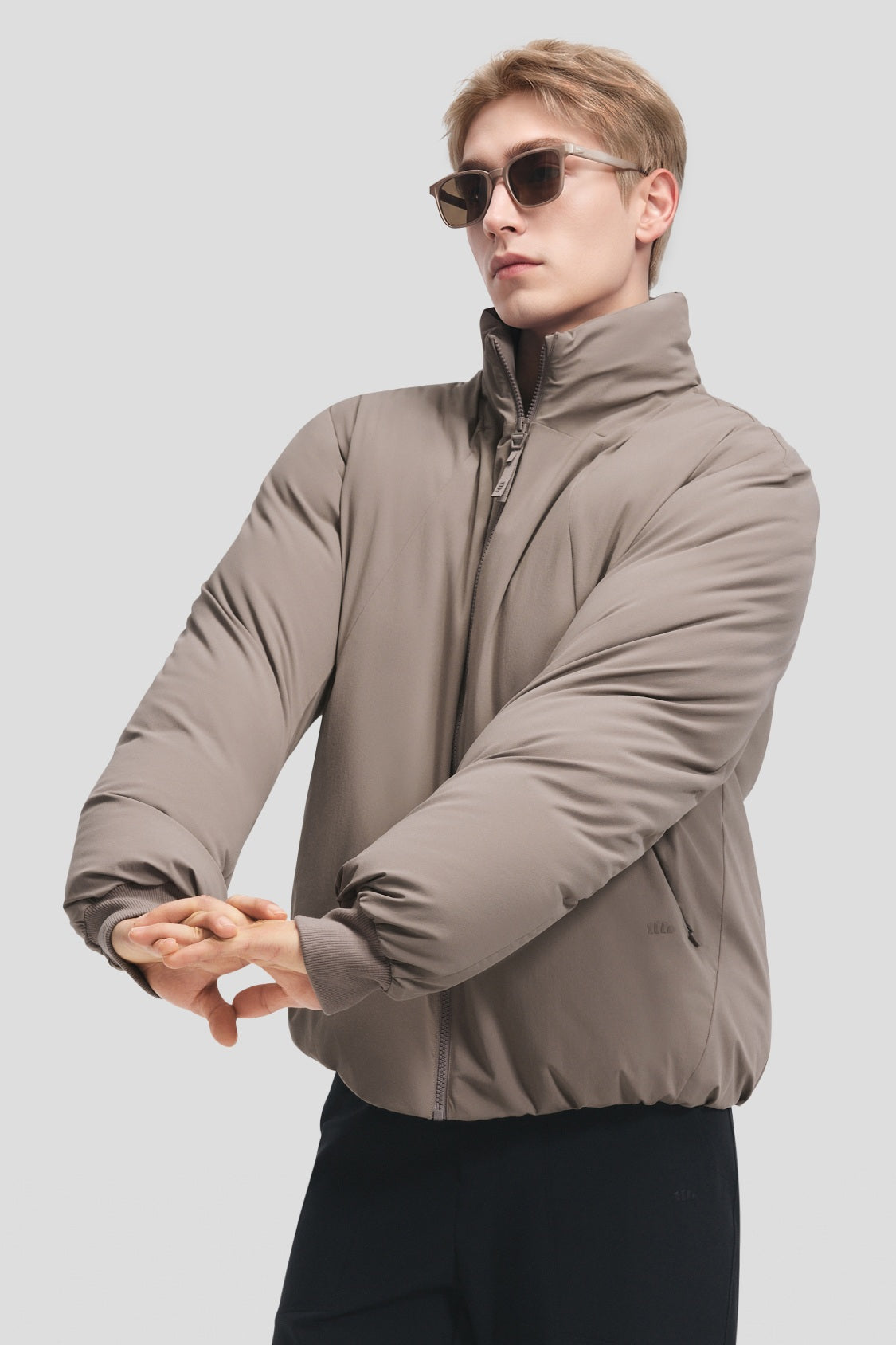 Men's Stretch Softshell Stand-Collar Down Jacket (Maximum Warmth) HD011