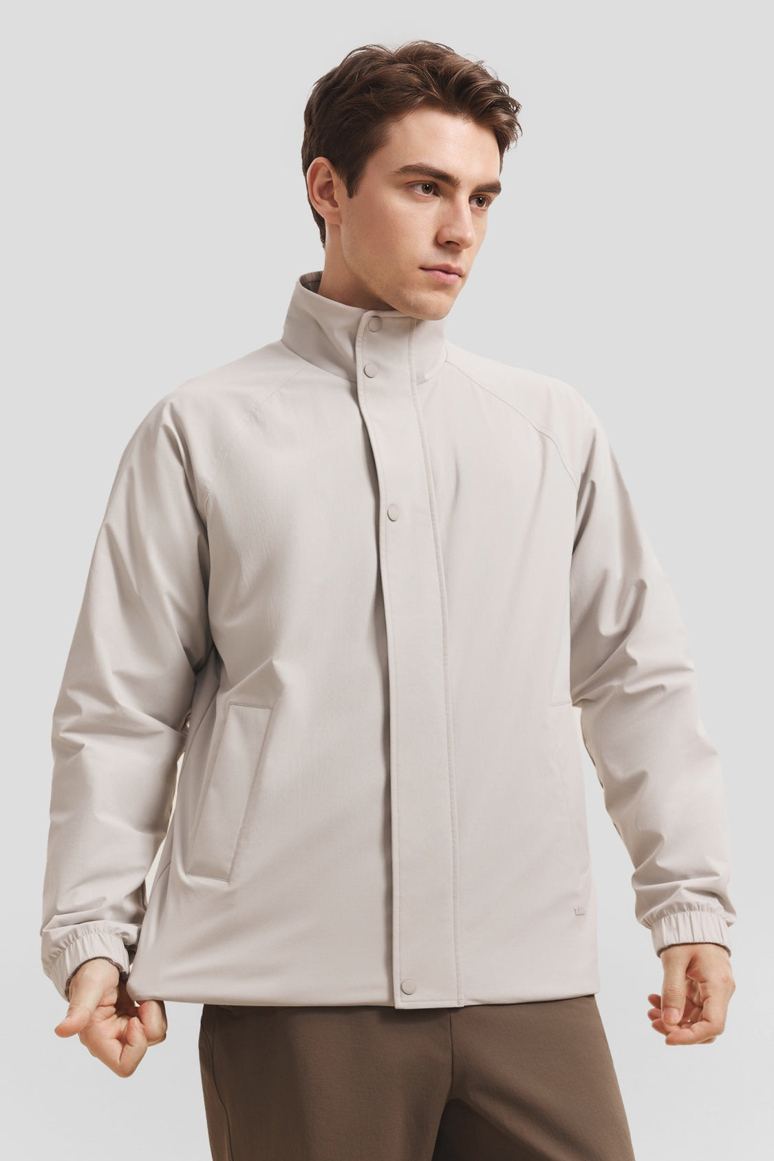Men's Reversible Stand-Collar Micro Fleece Jacket (Mid Warmth) PM036