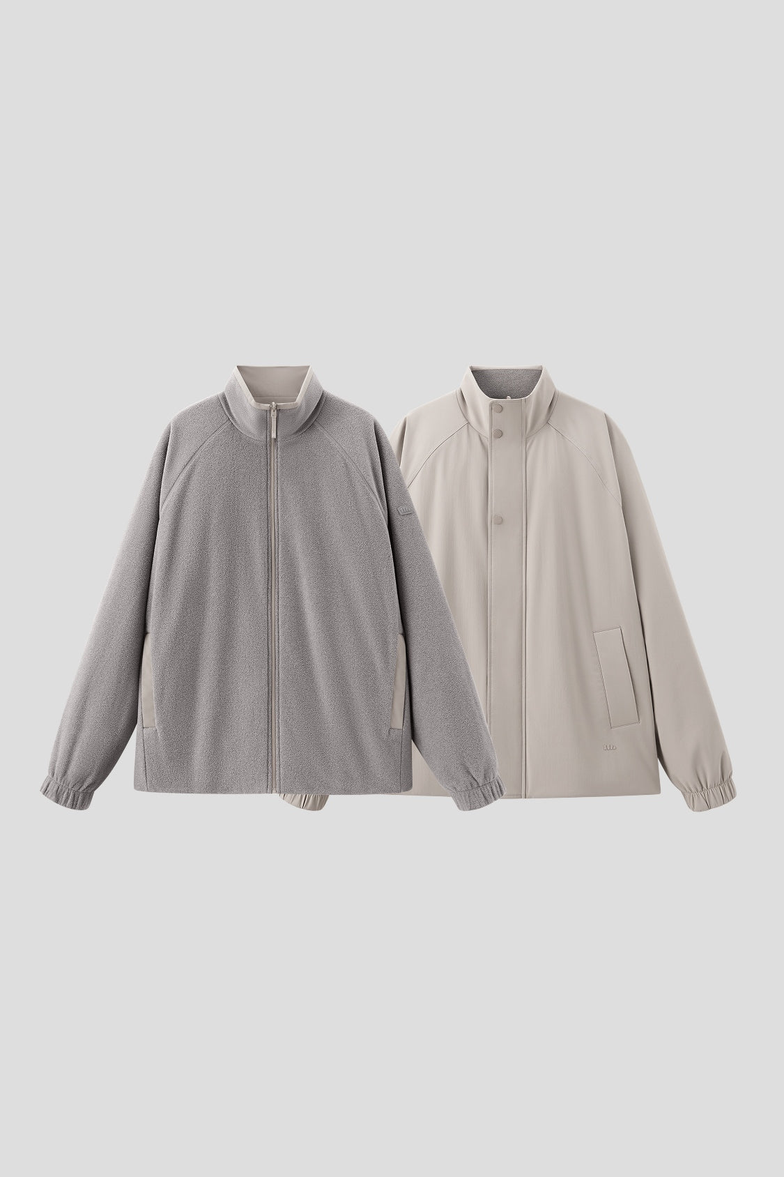 Men's Reversible Stand-Collar Micro Fleece Jacket (Mid Warmth) PM036