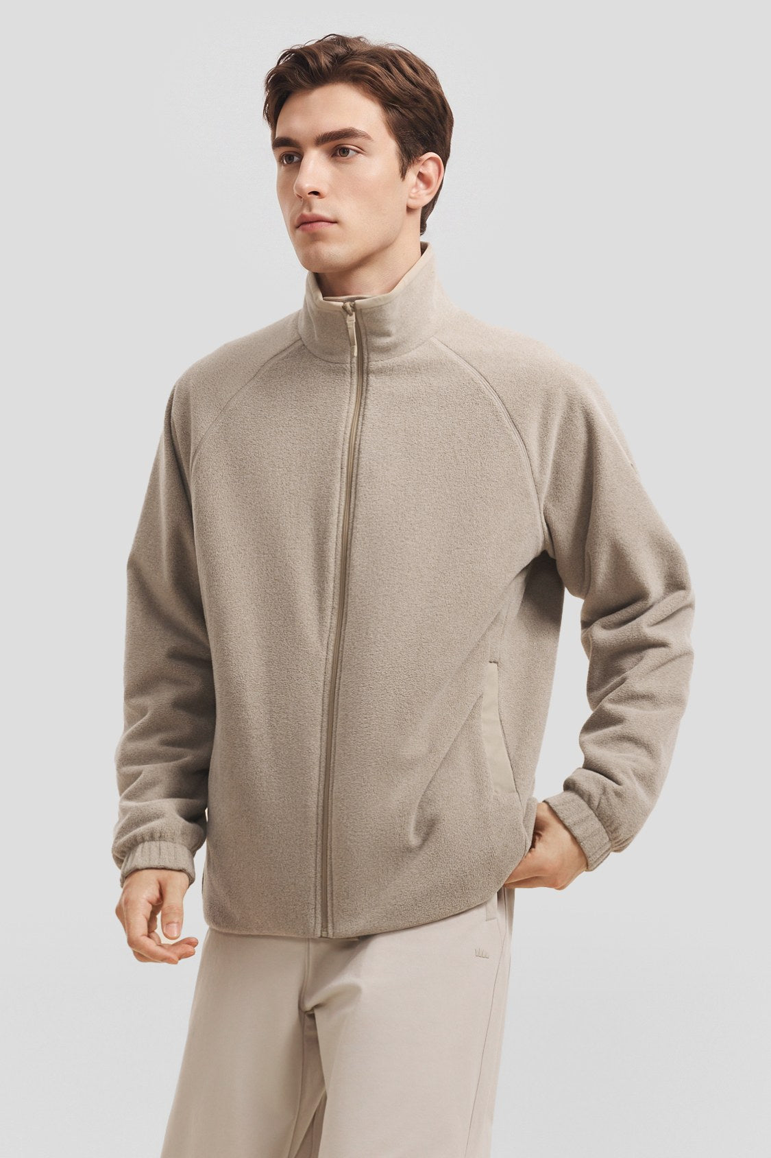 Men's Reversible Stand-Collar Micro Fleece Jacket (Mid Warmth) PM036