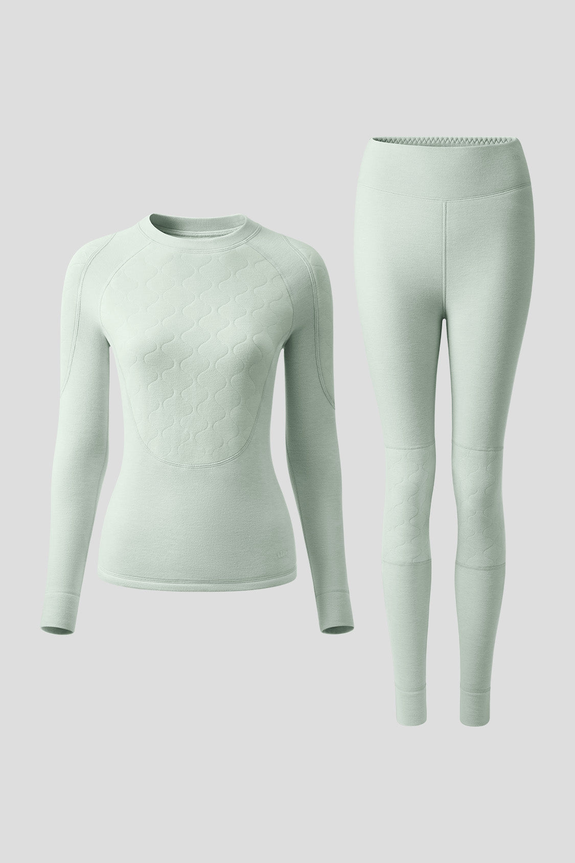 beneunder women's thermal set #color_light gray green