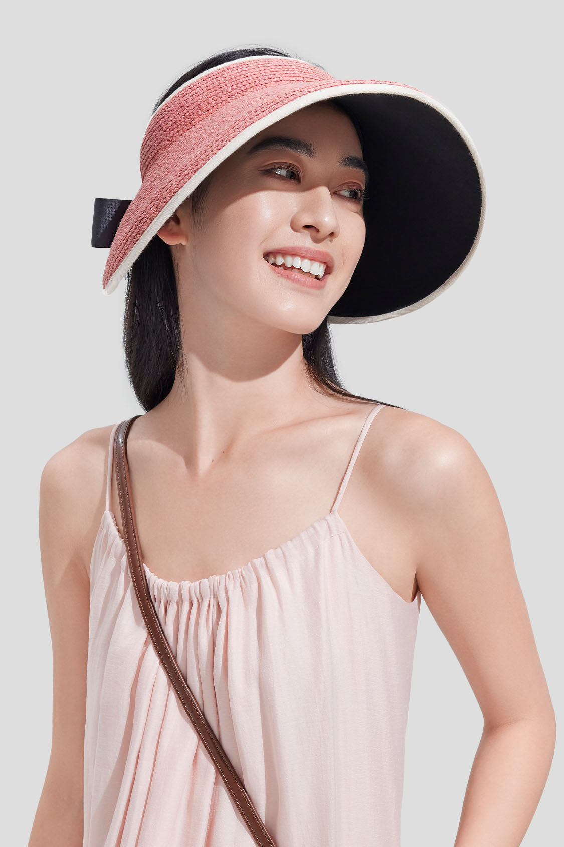 beneunder women's sunshield straw hat #color_light pink raffia